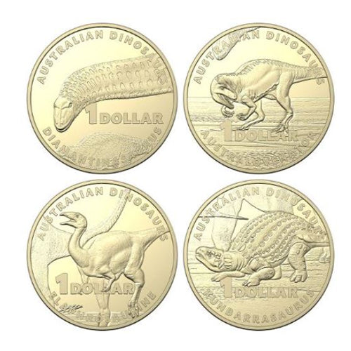 2022 $1 Australian Dinosaurs - Al/Br Proof Four Coin Set