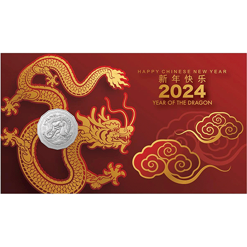 2024 50c Year of the Dragon Tetradecagon Coin & Stamp Cover PNC (RAM) - Limited Edition 8,888