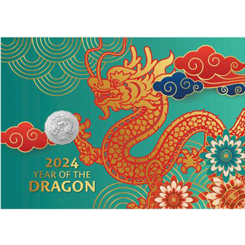 2024 50c Year of the Dragon Tetradecagon Prestige Coin & Stamp Cover PNC Impressions - Limited Edition 888