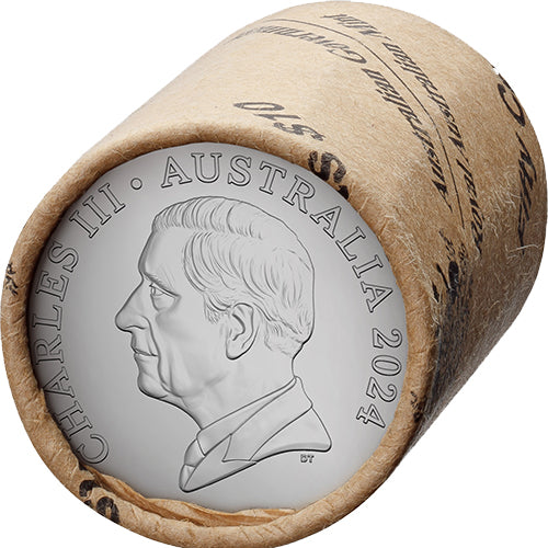2024 50c King Charles III Effigy - Premium Roll Heads/Tails RAM Roll Circulating Coin Cu/Ni Circulating Mint Roll