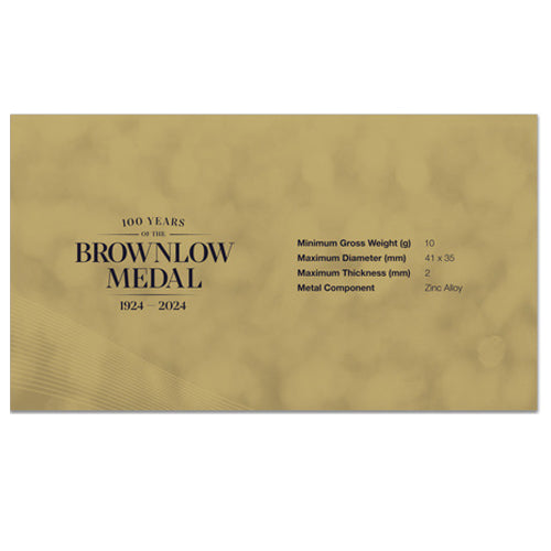 2024 100 Years of Brownlow Medallion & Stamp Cover PNC Insert