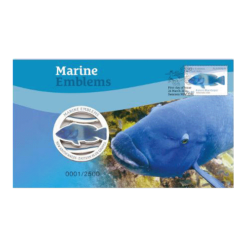 2024 Marine Emblems - Leafy Seadragon, Groper, Anemone Medallion & Stamp Cover PNC - Set of 3