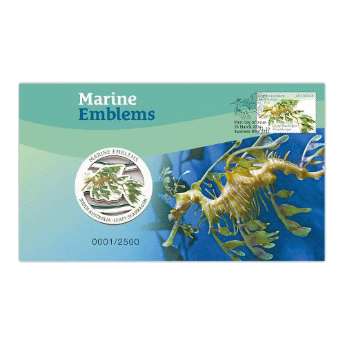 2024 Marine Emblems - Leafy Seadragon, Groper, Anemone Medallion & Stamp Cover PNC - Set of 3