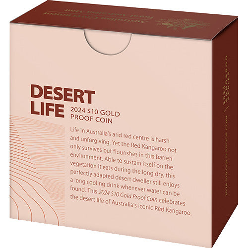 2024 $10 Kangaroo Series - Desert Life 1/10oz Gold Proof Coin