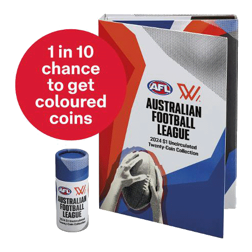 2024 $1 AFL Coin Tube and Folder Set with 20 Uncirculated Coins (Sealed)