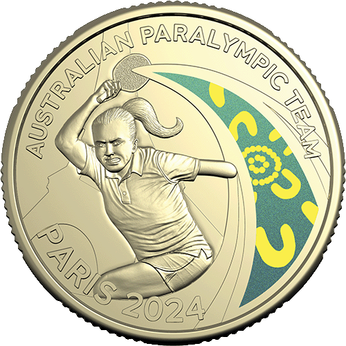 2024 $1 Australian Paralympic Team Coloured Uncirculated Coin in RAM Card