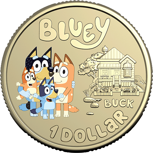 2024 $1 Bluey Dollarbucks Al/Br Coloured Uncirculated Three Coin Set