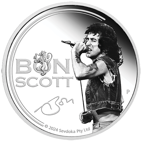 2024 $1 Bon Scott 1oz Silver Proof Coloured Coin