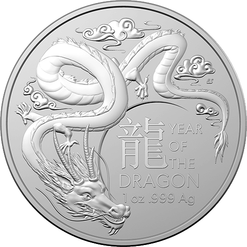 2024 $1 Lunar Series Year of the Dragon 1oz Silver Investment Coin (RAM)