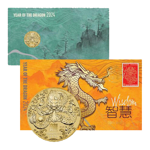 2024 $1 Year of the Dragon - Wisdom Coin & Stamp Cover PNC - Limited Edition 888