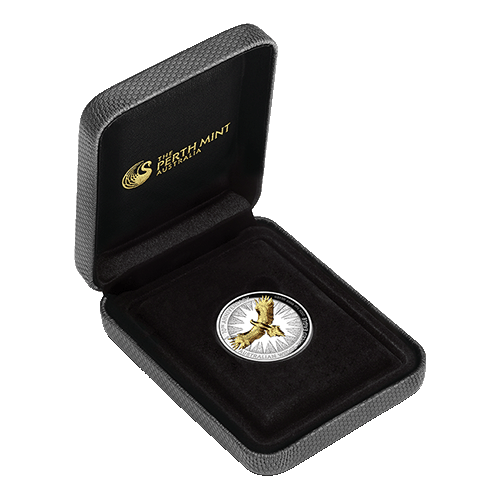 2024 $1 Australian Wedge Tailed Eagle 1oz Silver Proof High Relief Gilded Coin in Case