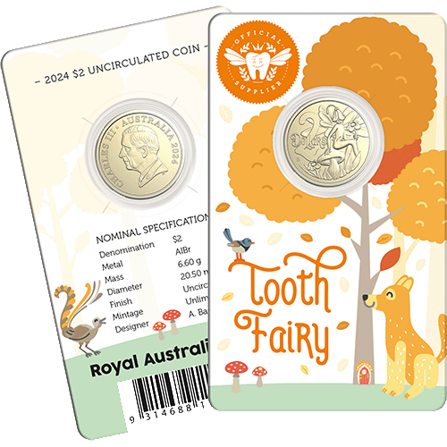 2024 $2 Tooth Fairy Albr Uncirculated Coin in Card