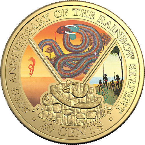 2025 20c 50th Anniversary of The Rainbow Serpent - Deluxe Special Edition Book with Gold-Plated Coin