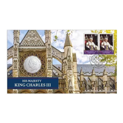 2025 50c King Charles III Coin & Stamp Cover PNC