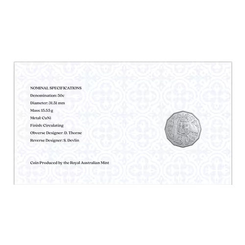 2025 50c King Charles III Coin & Stamp Cover PNC