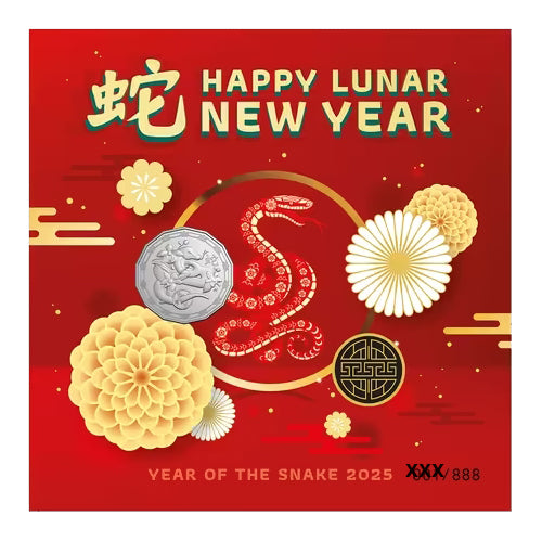 2025 50c Year of the Snake Coin & Greeting Card Set