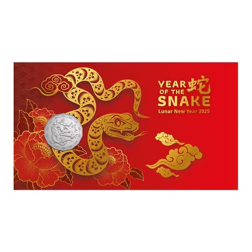 2025 50c Year of the Snake Tetradecagon Coin & Stamp Cover PNC (RAM)