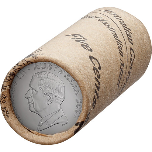 2025 5c King Charles III Effigy - Non-Premium Roll Heads/Heads or Tails/Tails RAM Roll Circulating Coin Cu/Ni