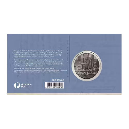 2025 ANZAC Day Medallion & Stamp Cover PNC - Postcards from the Front