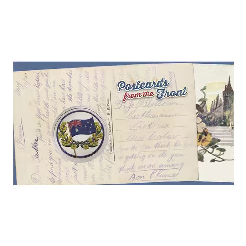 2025 ANZAC Day Medallion & Stamp Cover PNC - Postcards from the Front
