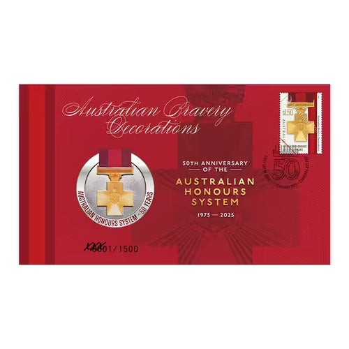 2025 50th Anniversary of the Australian Honours System Medallion & Stamp Cover PNC