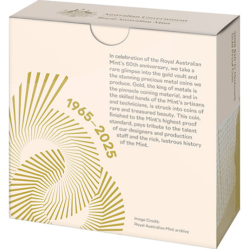 2025 $10 60th Anniversary of the Royal Australian Mint 'C' Mintmark Gold Proof Coin