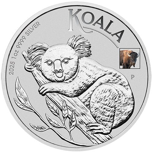 2025 $1 ANA Coin Show Australian Koala with Bison Privy 1oz Silver Coloured Coin in Card