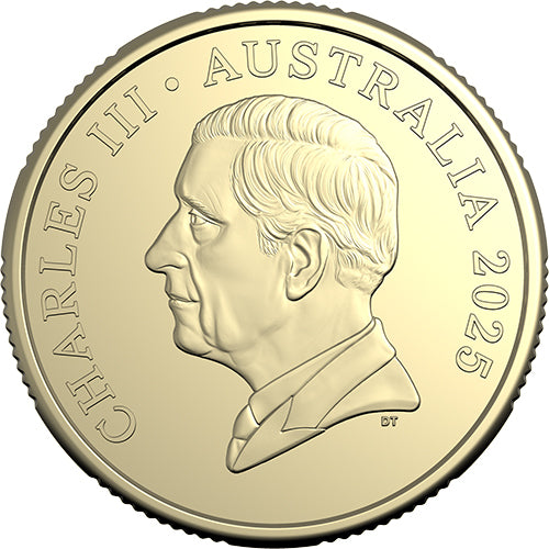 2025 $1 30th Anniversary of ANDA - Sydney Money Expo Mob of Roos Sydney Map Privy Mark Coin Obverse