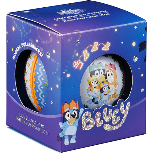 2025 $1 Bluey Christmas Coloured Fine Silver Proof Coin
