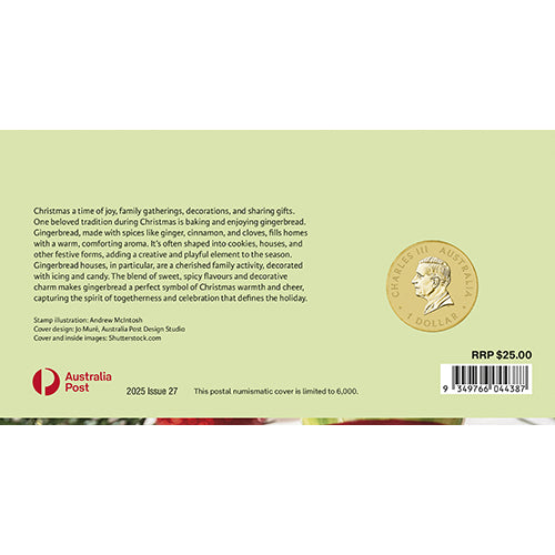 2025 $1 Merry Christmas Coloured Uncirculated Coin & Stamp Cover PNC