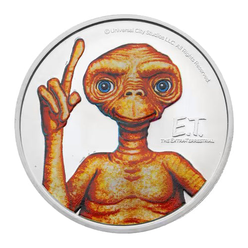 2025 $1 E.T The Extra-Terrestrial Coloured Uncirculated Bullion Coin & Stamp Cover PNC
