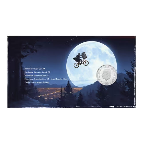2025 $1 E.T The Extra-Terrestrial Coloured Uncirculated Bullion Coin & Stamp Cover PNC
