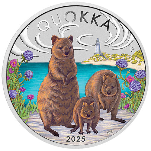 2025 $1 Australian Quokka 1oz Silver Proof Coloured Coin
