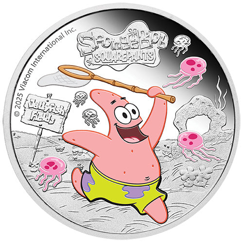 2025 $1 SpongeBob SquarePants Patrick Star 1oz Silver Proof Coloured Coin