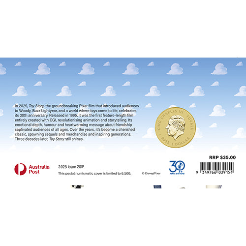 2025 $1 30 Years of Toy Story Coin & Stamp Cover PNC