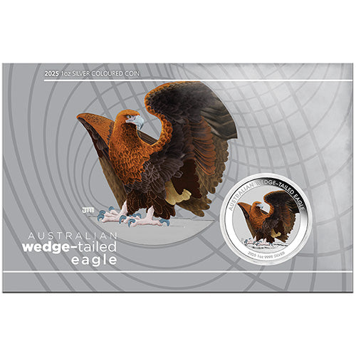 2025 $1 Australian Wedge Tailed Eagle 1oz Silver Coloured Coin in Card