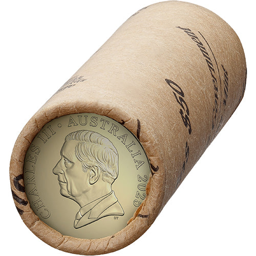 2025 $2 King Charles III Effigy - Non-Premium Roll Heads/Heads or Tails/Tails RAM Roll Circulating Coin Al/Br