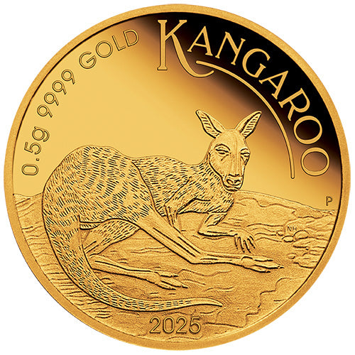 2025 $2 Mini Roo 0.5gm Gold Proof Coin in Card