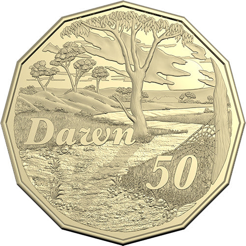 2025 50c Dorothea Mackellar - Treasured Australian Poetry - Dawn Uncirculated Coin in Card