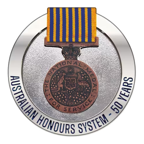 2025 50th Anniversary of the Australian Honours System Medallion & Stamp Cover PNC