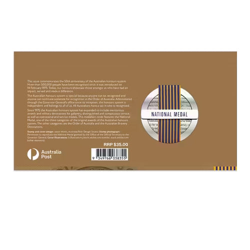 2025 50th Anniversary of the Australian Honours System Medallion & Stamp Cover PNC
