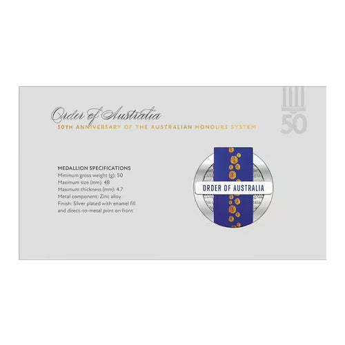 2025 50th Anniversary of the Australian Honours System Medallion & Stamp Cover PNC