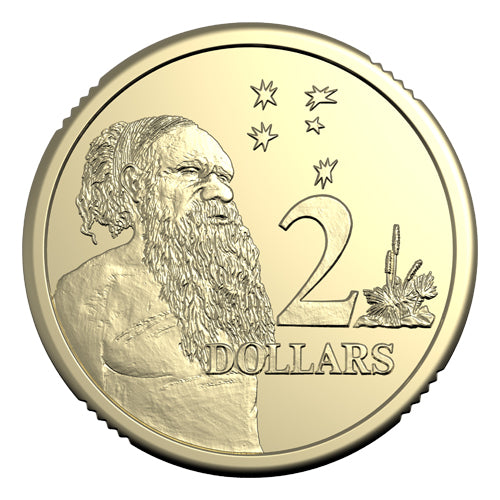 2024 $2 King Charles III Effigy - Uncirculated Coin Al/Br Ex RAM Roll in 2x2