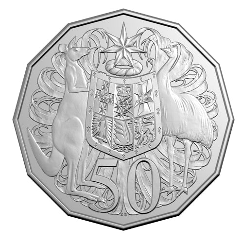 2024 50c King Charles III Effigy - Uncirculated Coin Cu/Ni Ex RAM Roll in 2x2