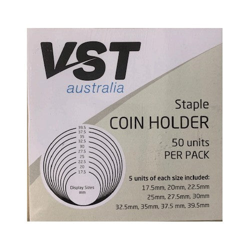 VST 2x2 Coin Holders Staple Type Assorted Sizes Pack of 50 -Assorted Pack