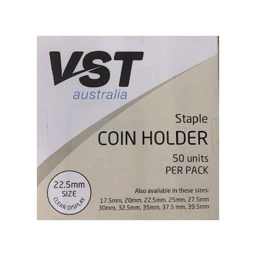 VST 2x2 Coin Holders Staple Type Assorted Sizes Pack of 50 22.5.mm