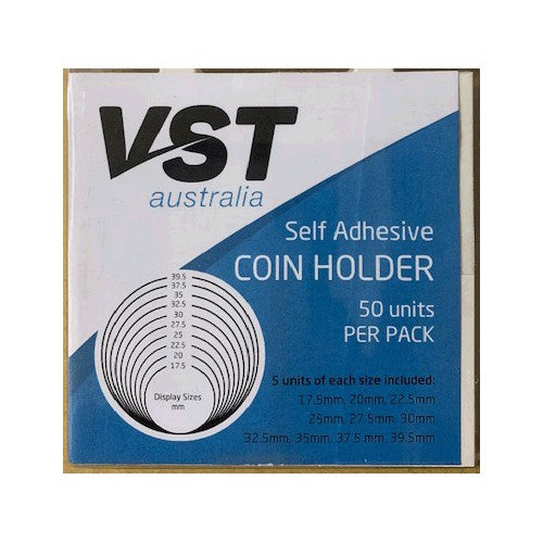 VST 2x2 Coin Holders Self Adhesive Type Pack of 50 - Assorted Pack