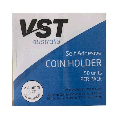 VST 2x2 Coin Holders Self Adhesive Type Pack of 50 - 22.5mm
