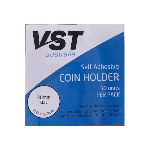 VST 2x2 Coin Holders Self Adhesive Type Pack of 50 - 30mm