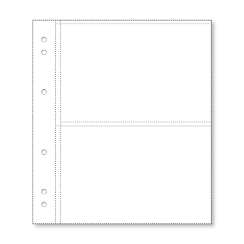 Banknote Pages Various Pocket Sizes - 2 Pocket